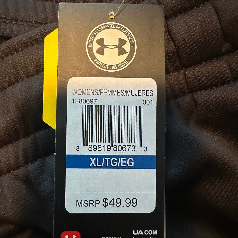 Womens Under Armour Black Pants XL NWT